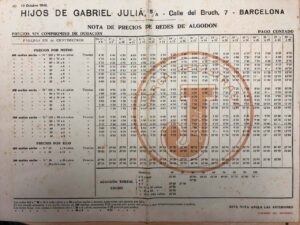 Tarifa año 1942 / Rates on 1942
